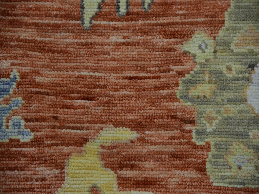 12'1" x 4'7" New Hand Knotted Red Wool Rectangle Oriental Rug - MOA10279901