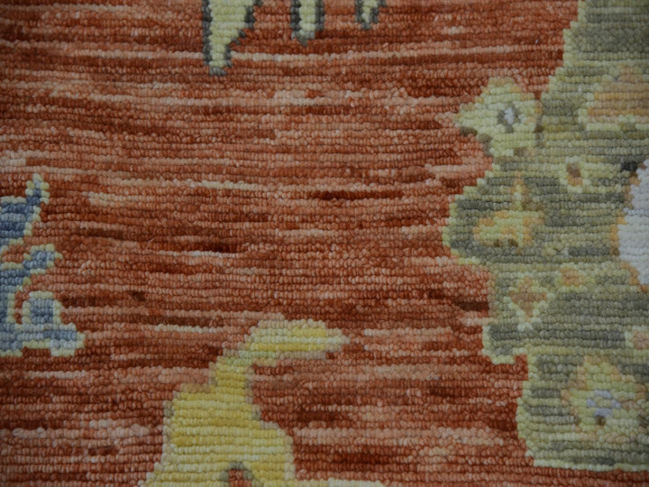12'1" x 4'7" New Hand Knotted Red Wool Rectangle Oriental Rug - MOA10279901