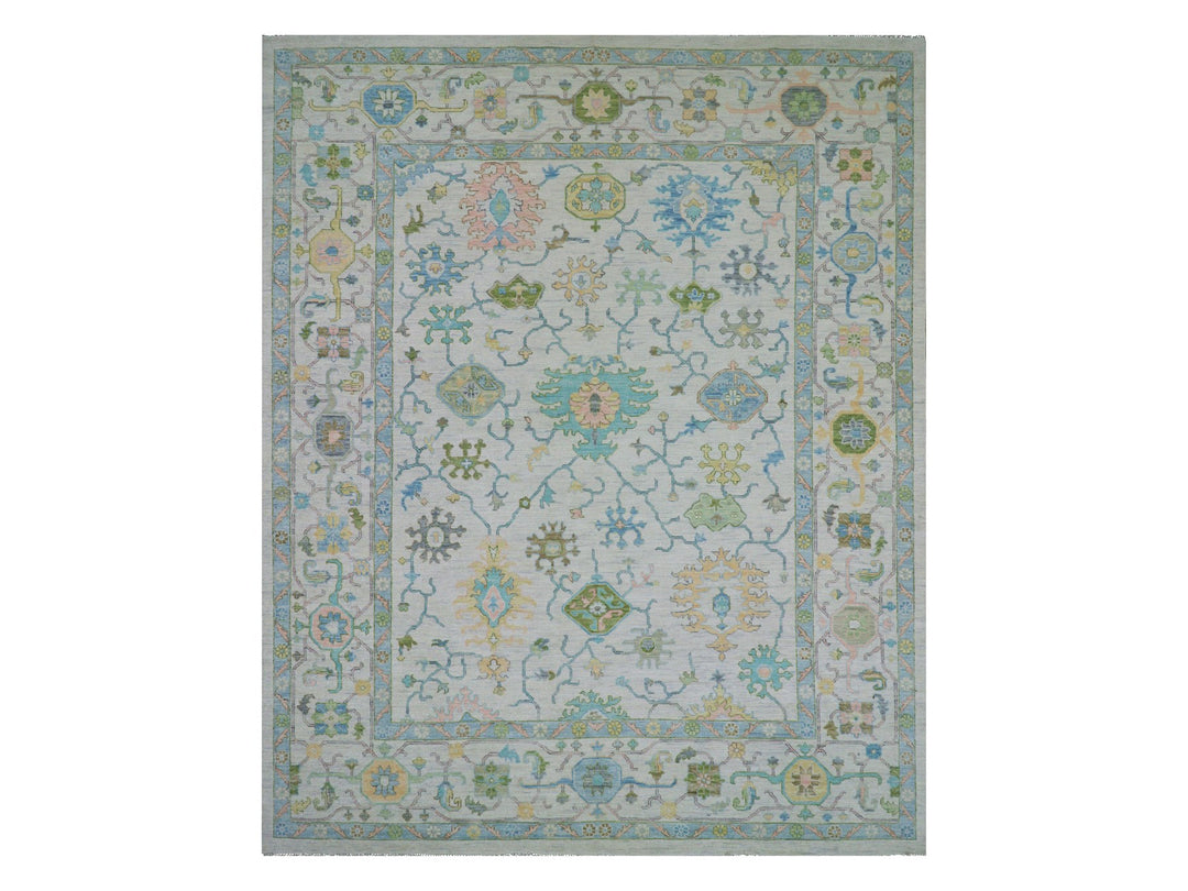 12'2" x 15'0" New Hand Knotted Ivory Wool Rectangle Oriental Rug - MOA10279904