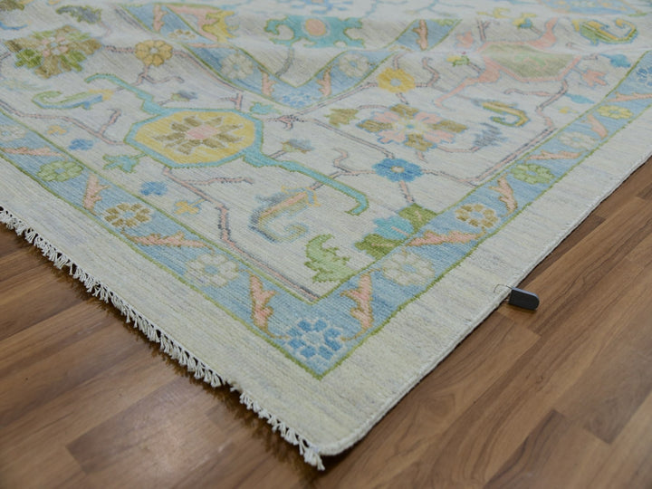 12'2" x 15'0" New Hand Knotted Ivory Wool Rectangle Oriental Rug - MOA10279904