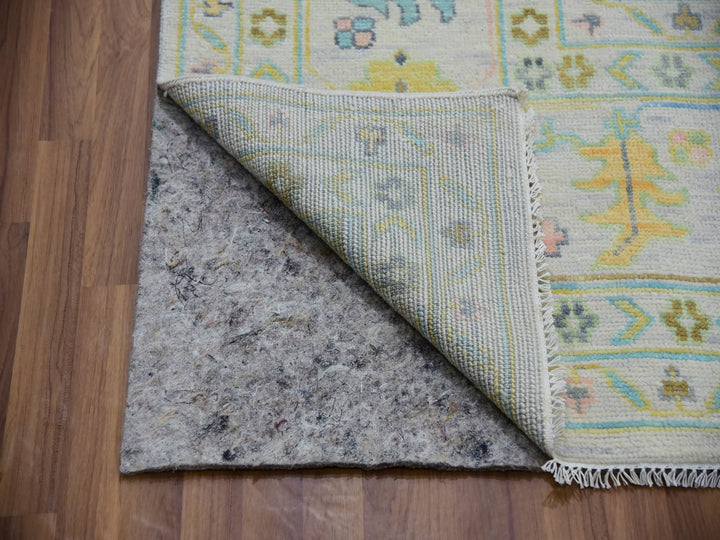 12'2" x 17'10" New Hand Knotted Ivory Wool Rectangle Oriental Rug - MOA10279907