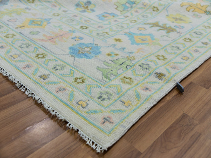 12'2" x 17'10" New Hand Knotted Ivory Wool Rectangle Oriental Rug - MOA10279907