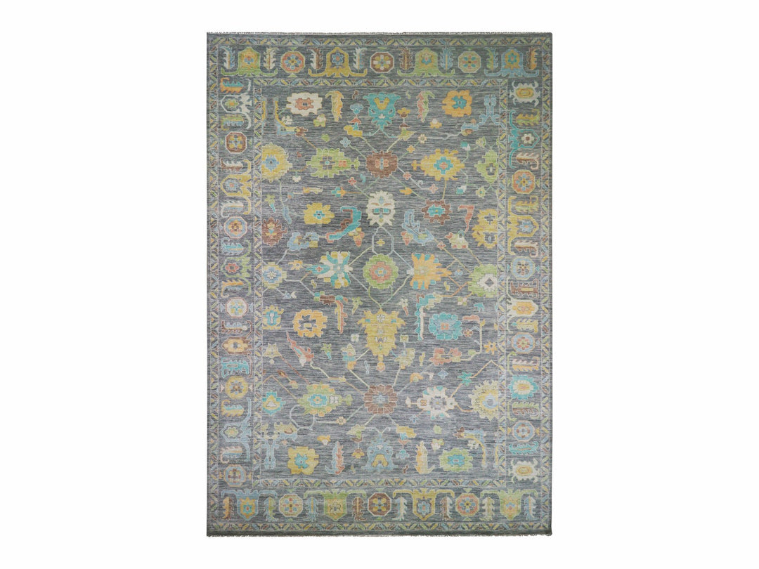 12'2" x 18'0" New Hand Knotted Grey Wool Rectangle Oriental Rug - MOA10279910