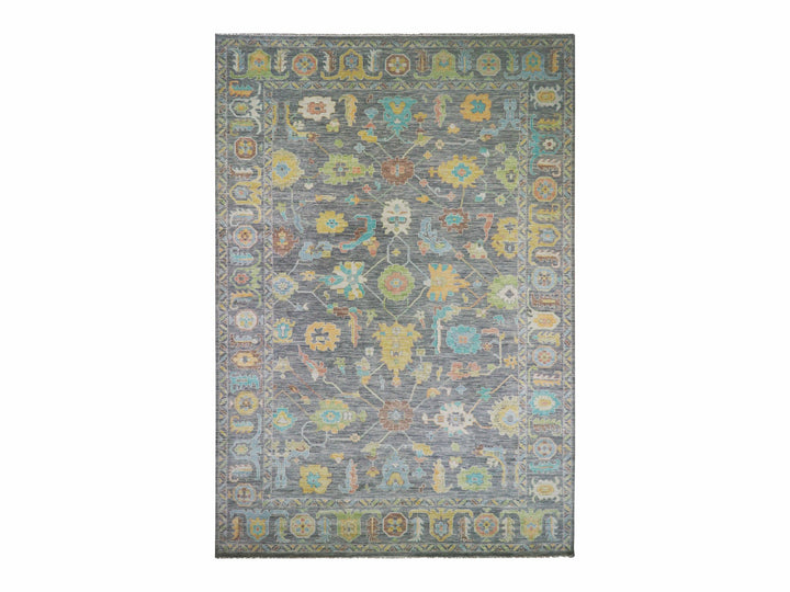 12'2" x 18'0" New Hand Knotted Grey Wool Rectangle Oriental Rug - MOA10279910