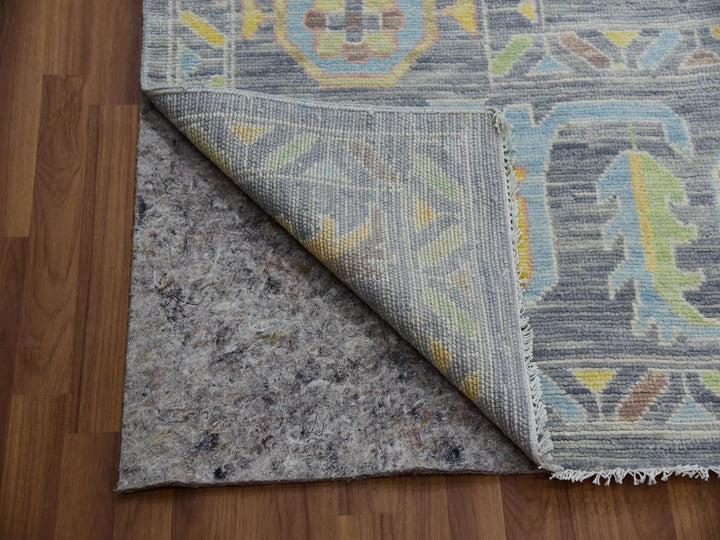 12'2" x 18'0" New Hand Knotted Grey Wool Rectangle Oriental Rug - MOA10279910