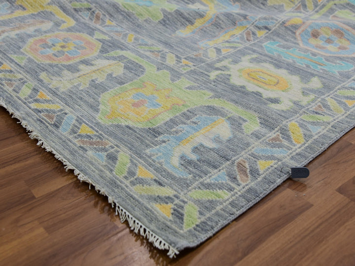 12'2" x 18'0" New Hand Knotted Grey Wool Rectangle Oriental Rug - MOA10279910