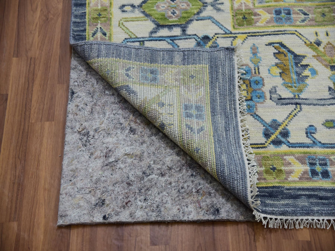 11'10" x 14'9" New Hand Knotted Grey Wool Rectangle Oriental Rug - MOA10279912