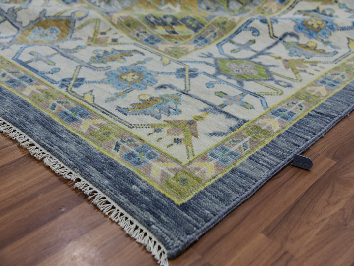 11'10" x 14'9" New Hand Knotted Grey Wool Rectangle Oriental Rug - MOA10279912