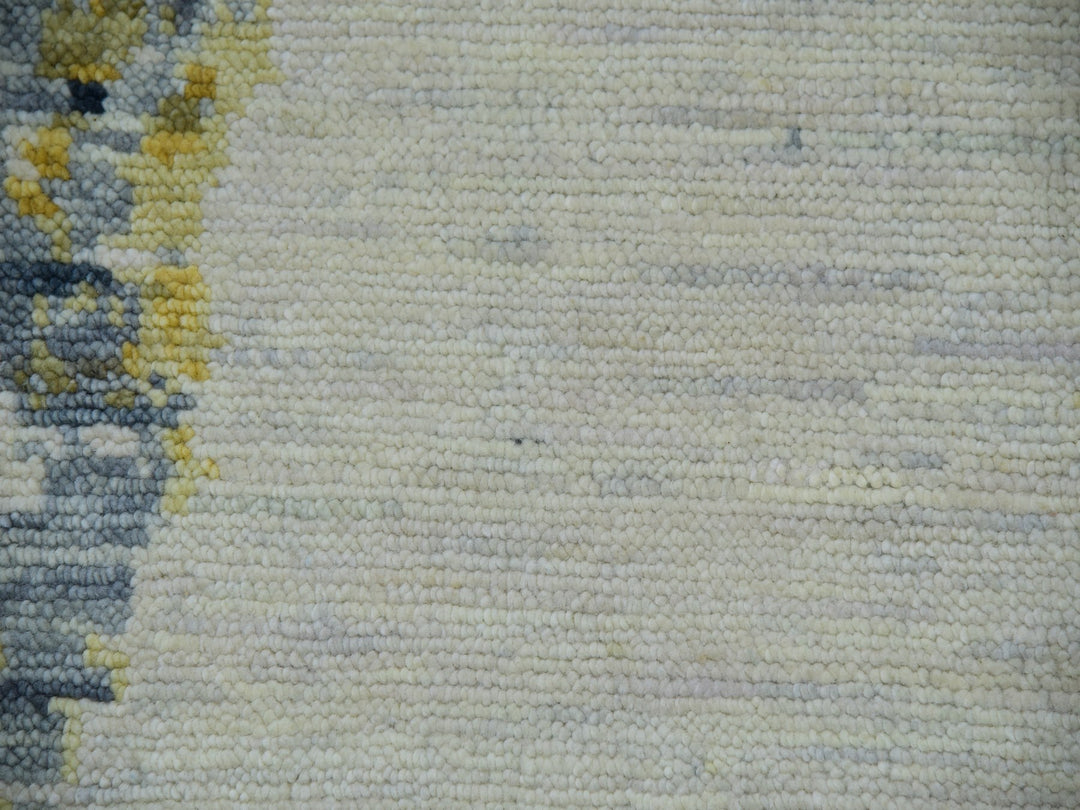 12'1" x 13'10" New Hand Knotted Ivory Wool Rectangle Oriental Rug - MOA10279915