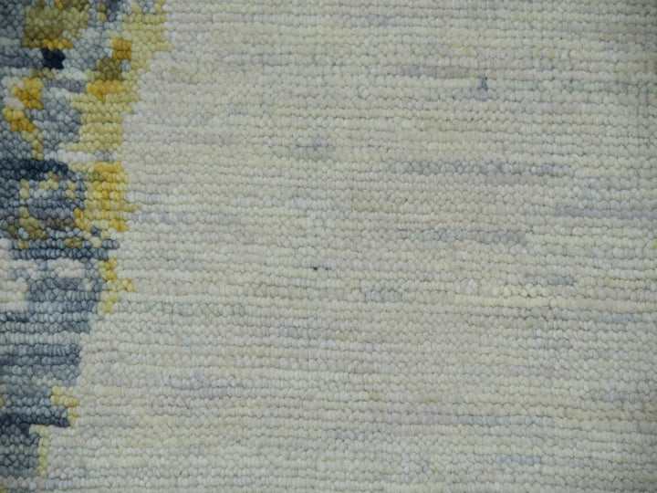 12'1" x 13'10" New Hand Knotted Ivory Wool Rectangle Oriental Rug - MOA10279915