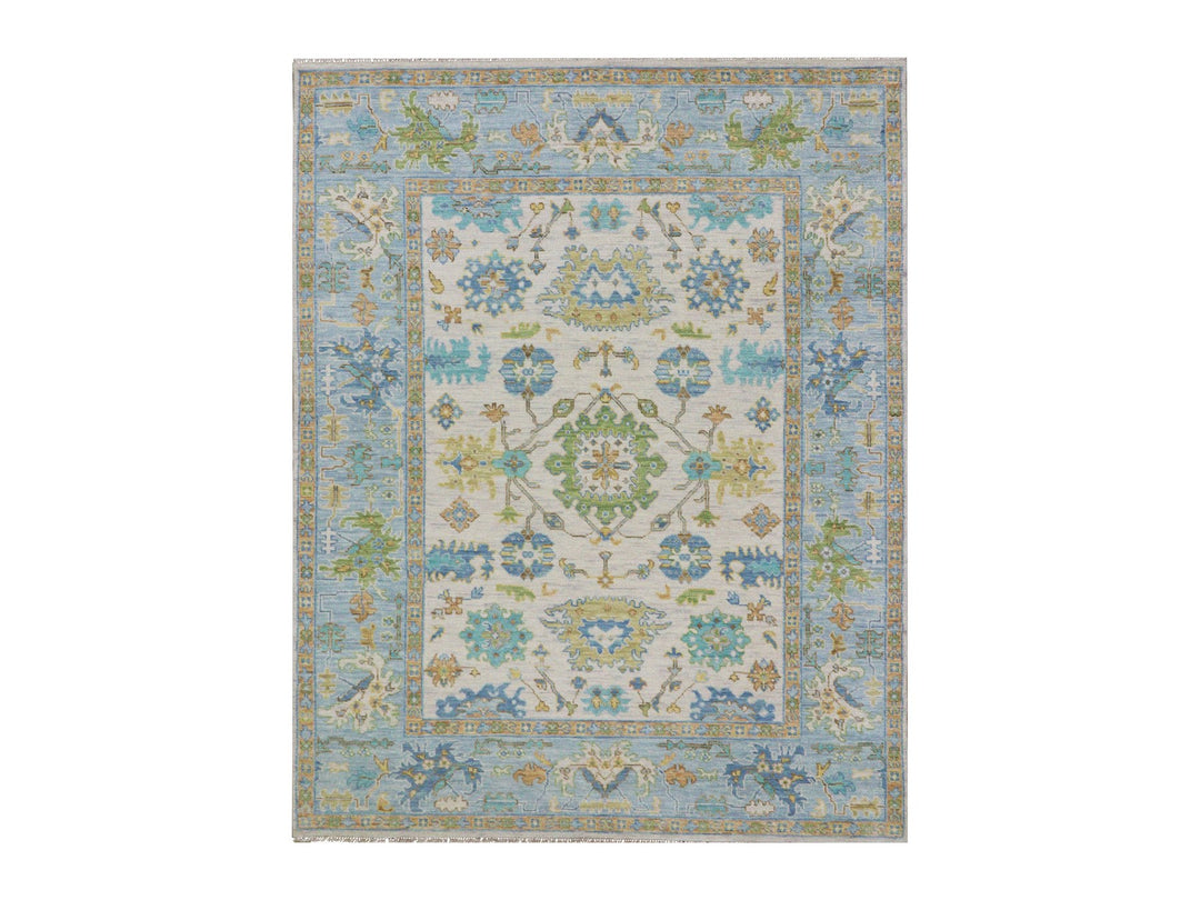 8'3" x 10'8" New Hand Knotted Ivory Wool Rectangle Oriental Rug - MOA10279916