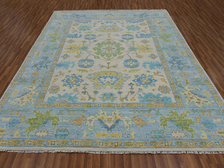 8'3" x 10'8" New Hand Knotted Ivory Wool Rectangle Oriental Rug - MOA10279916