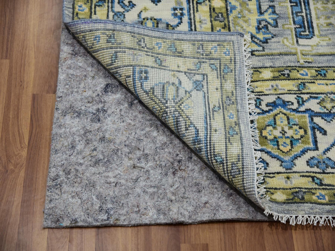 8'0" x 10'1" New Hand Knotted Grey Wool Rectangle Oriental Rug - MOA10279917