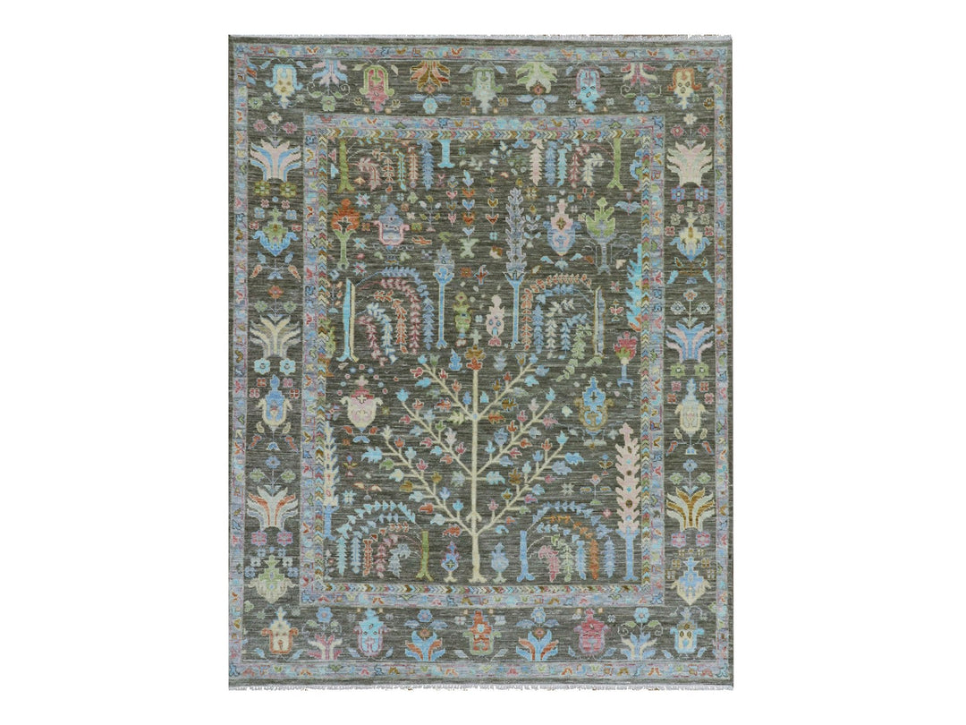 8'0" x 10'3" New Hand Knotted Brown Wool Rectangle Oriental Rug - MOA10279918