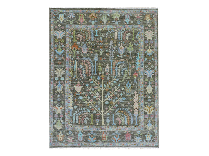 8'0" x 10'3" New Hand Knotted Brown Wool Rectangle Oriental Rug - MOA10279918