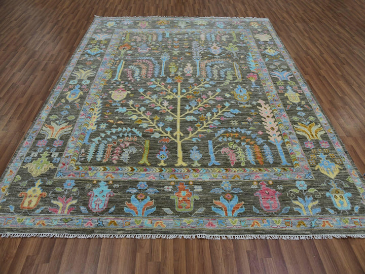 8'0" x 10'3" New Hand Knotted Brown Wool Rectangle Oriental Rug - MOA10279918