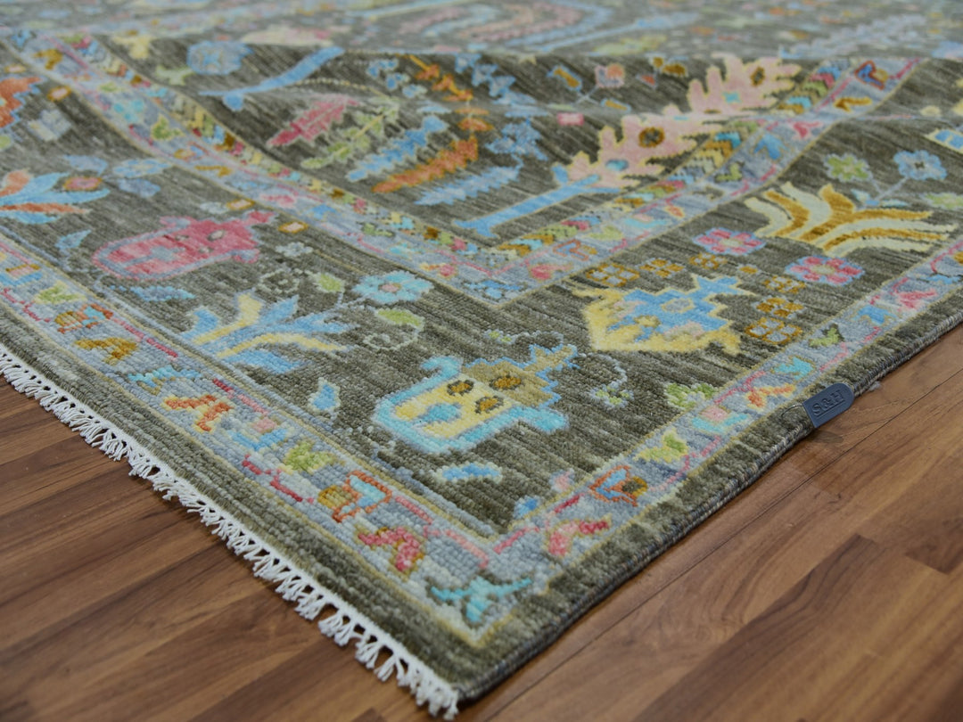 8'0" x 10'3" New Hand Knotted Brown Wool Rectangle Oriental Rug - MOA10279918