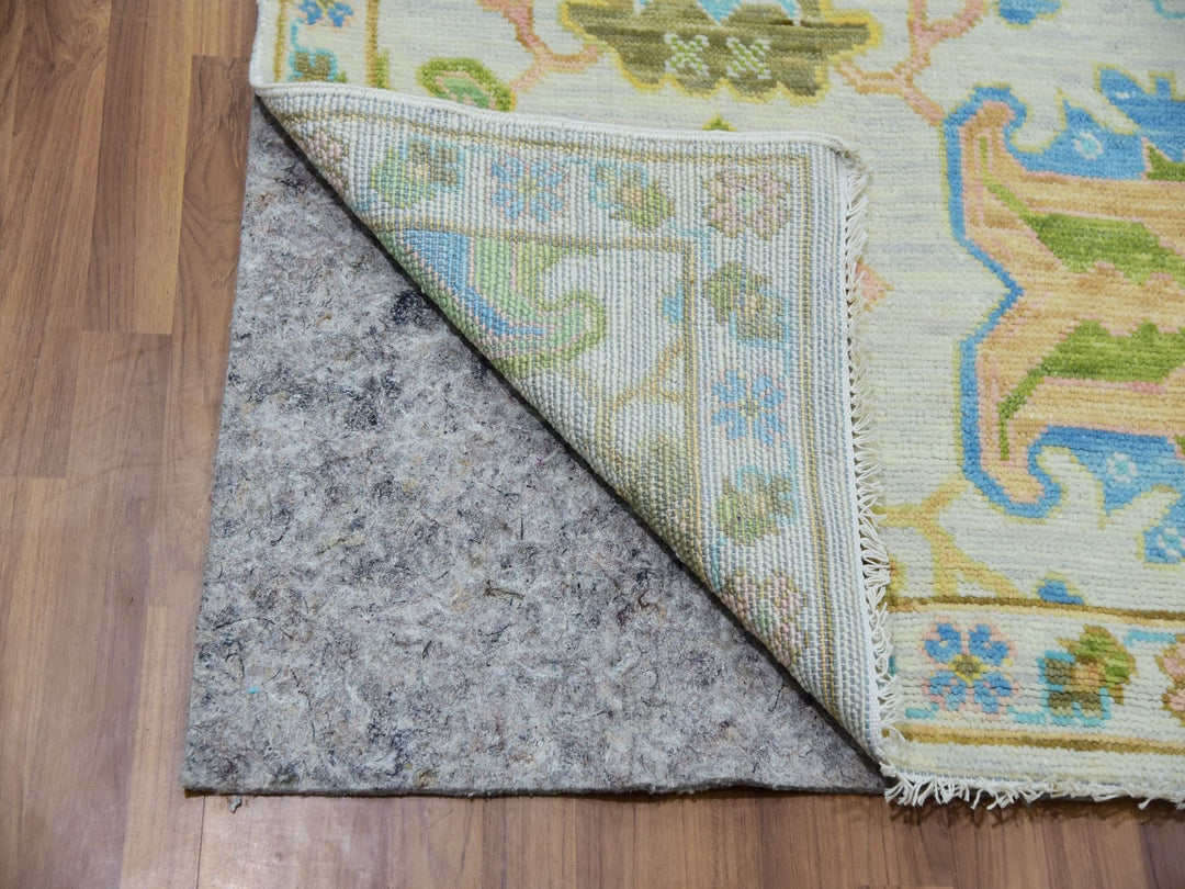 8'1" x 10'4" New Hand Knotted Ivory Wool Rectangle Oriental Rug - MOA10279919