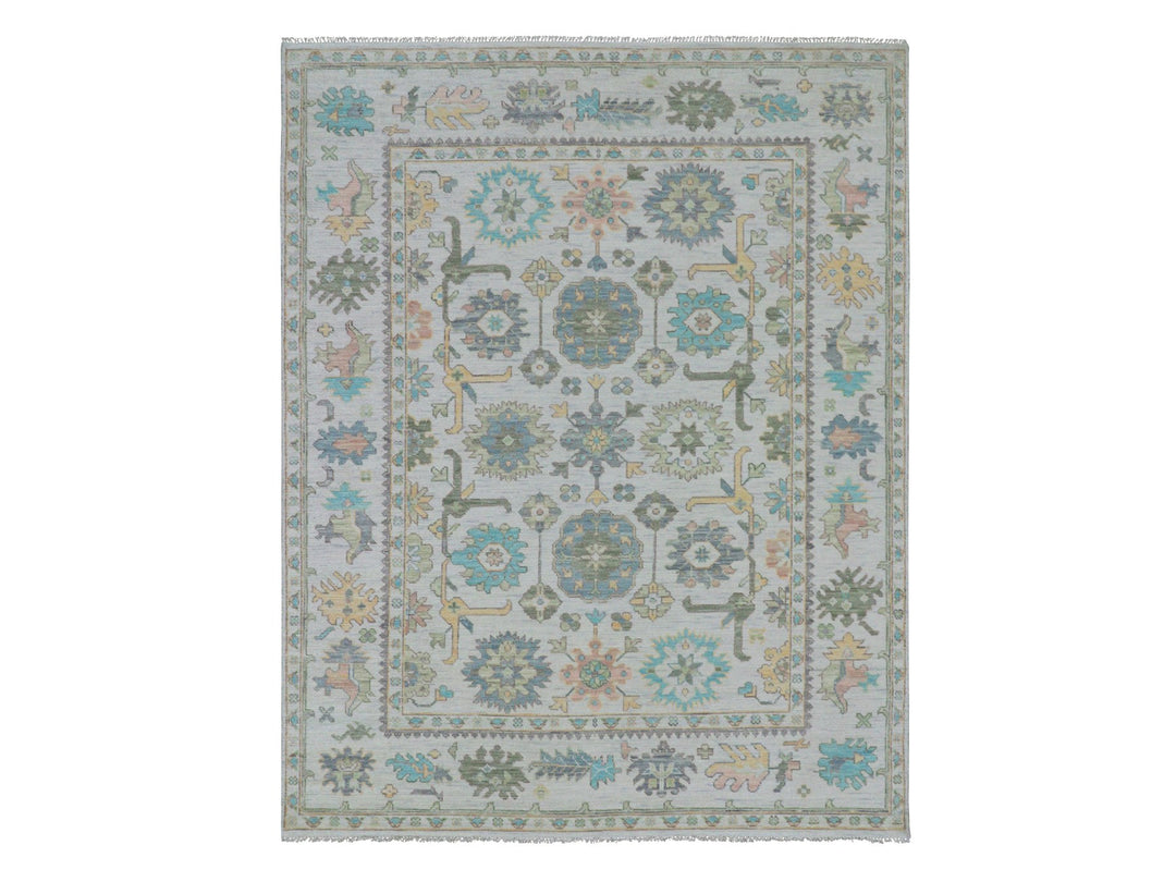 8'0" x 10'3" New Hand Knotted Ivory Wool Rectangle Oriental Rug - MOA10279922