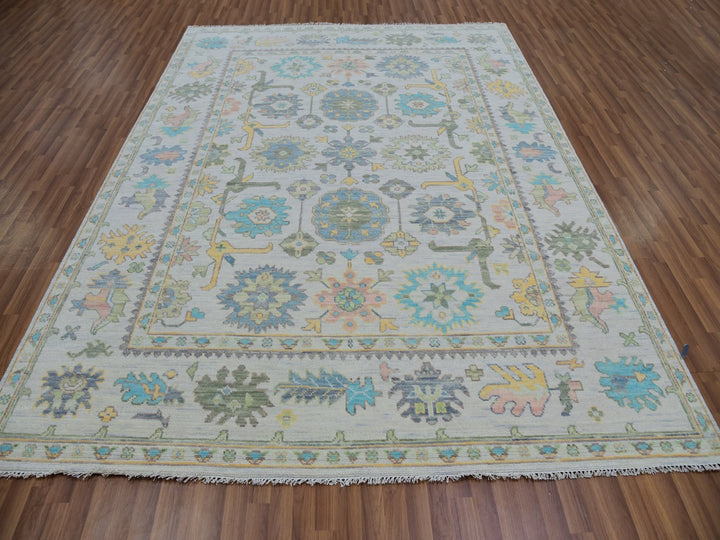 8'0" x 10'3" New Hand Knotted Ivory Wool Rectangle Oriental Rug - MOA10279922