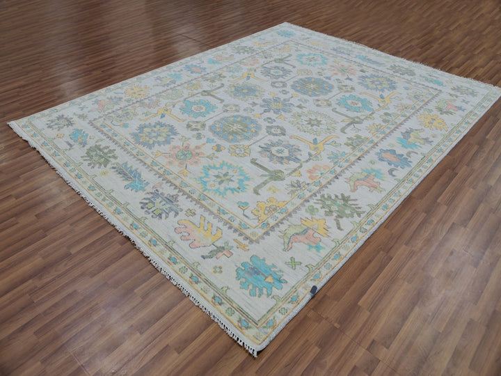 8'0" x 10'3" New Hand Knotted Ivory Wool Rectangle Oriental Rug - MOA10279922