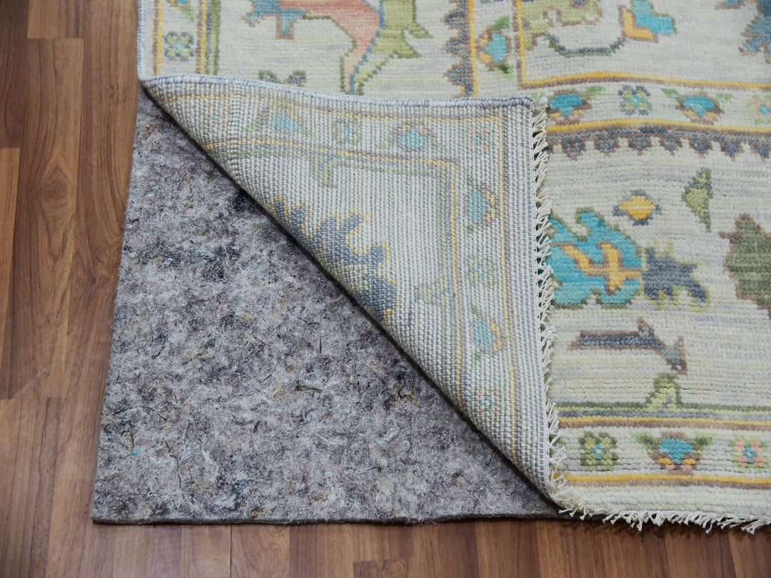 8'0" x 10'3" New Hand Knotted Ivory Wool Rectangle Oriental Rug - MOA10279922