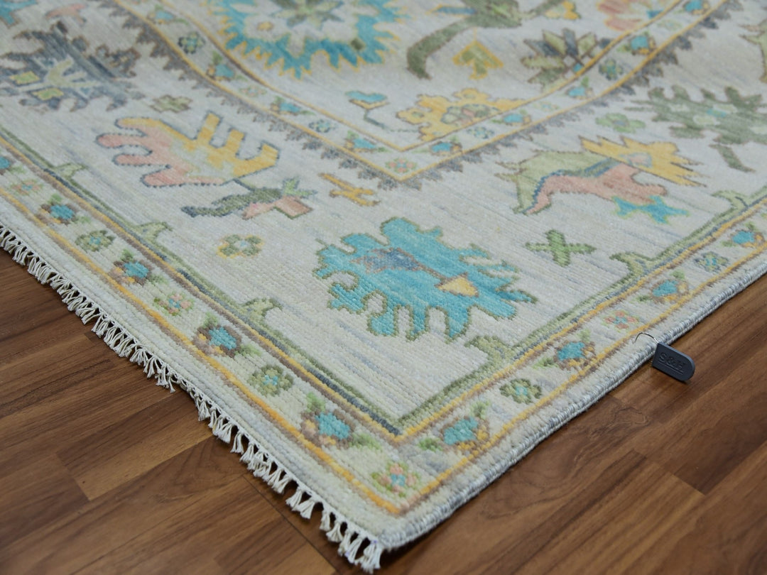 8'0" x 10'3" New Hand Knotted Ivory Wool Rectangle Oriental Rug - MOA10279922