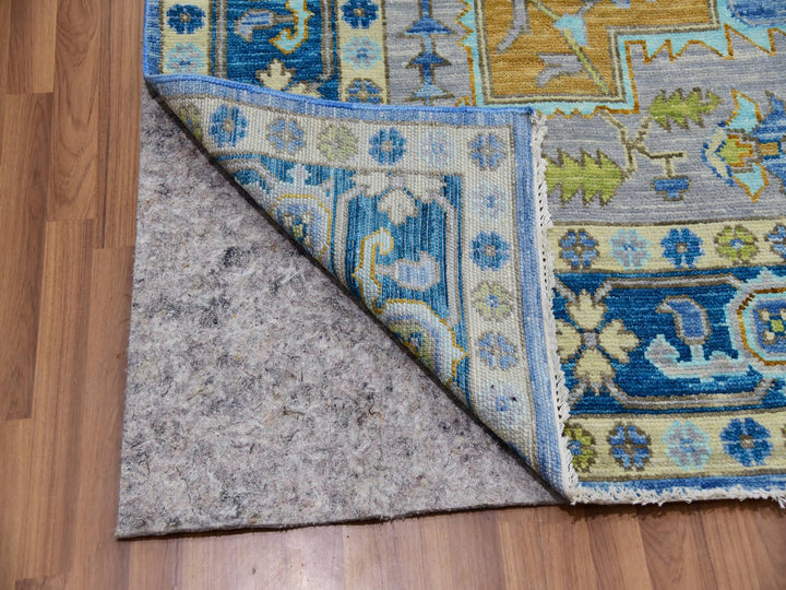 9'2" x 12'2" New Hand Knotted Blue Wool Rectangle Oriental Rug - MOA10279926