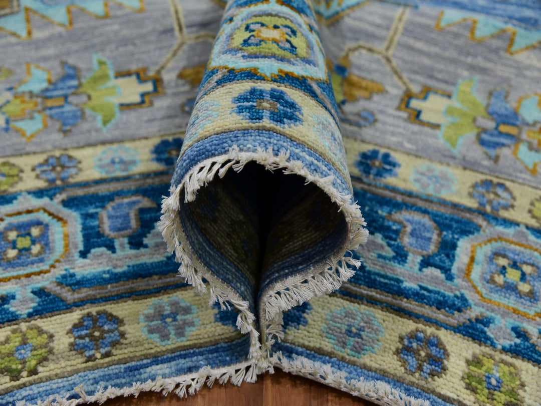 9'2" x 12'2" New Hand Knotted Blue Wool Rectangle Oriental Rug - MOA10279926