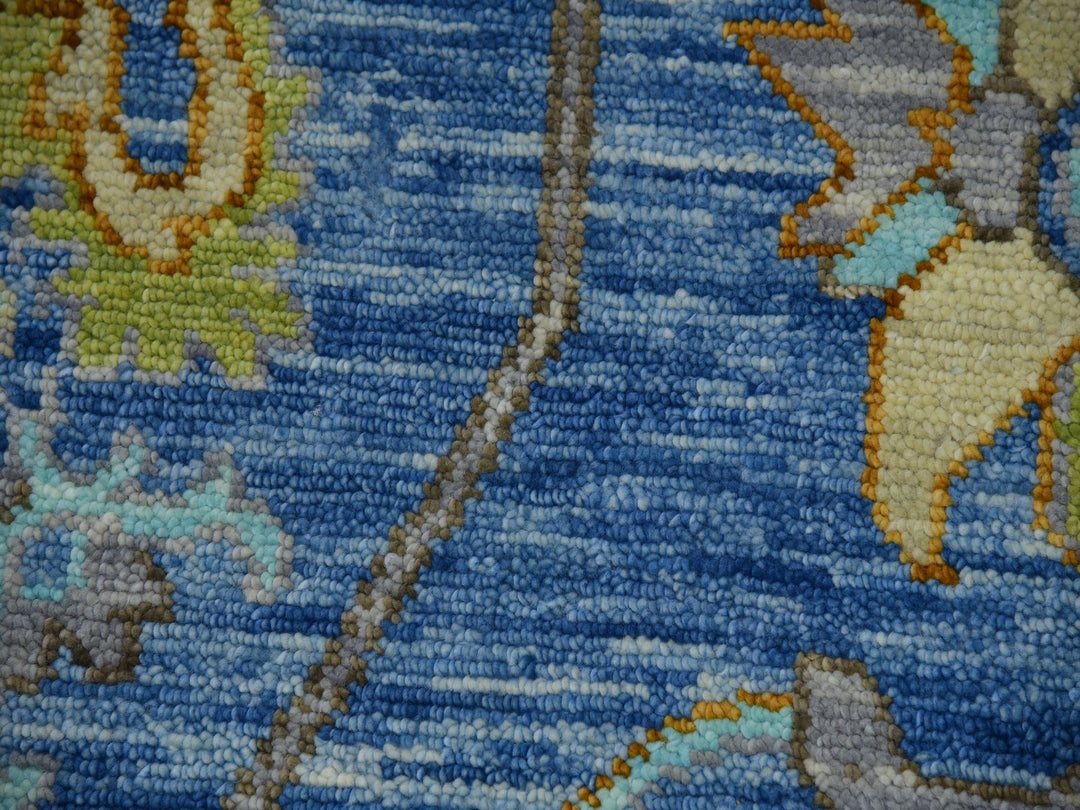 9'2" x 12'2" New Hand Knotted Blue Wool Rectangle Oriental Rug - MOA10279926