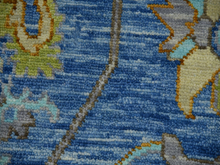 9'2" x 12'2" New Hand Knotted Blue Wool Rectangle Oriental Rug - MOA10279926