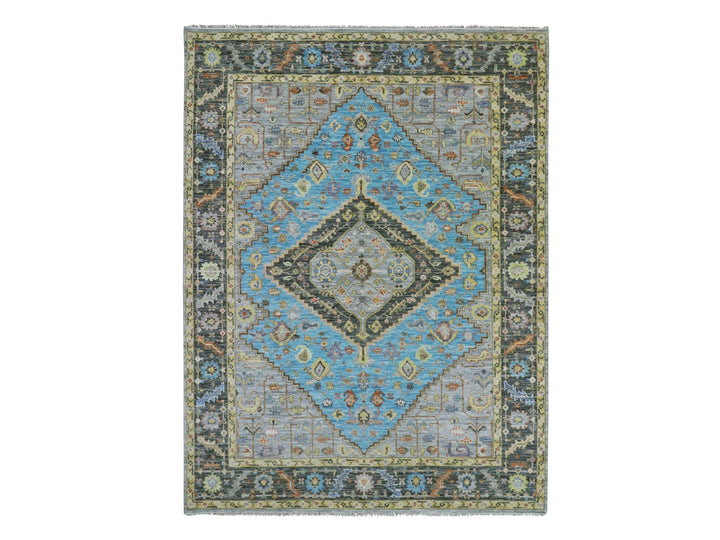 9'3" x 12'5" New Hand Knotted Blue Wool Rectangle Oriental Rug - MOA10279933