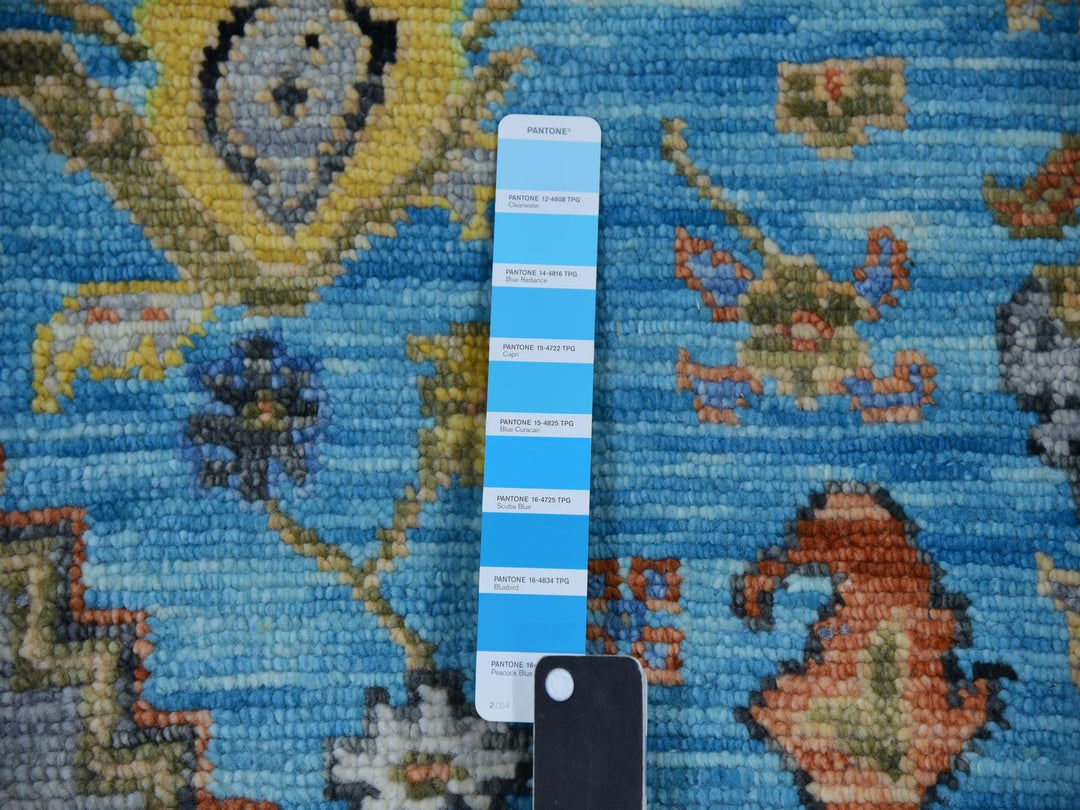 9'3" x 12'5" New Hand Knotted Blue Wool Rectangle Oriental Rug - MOA10279933