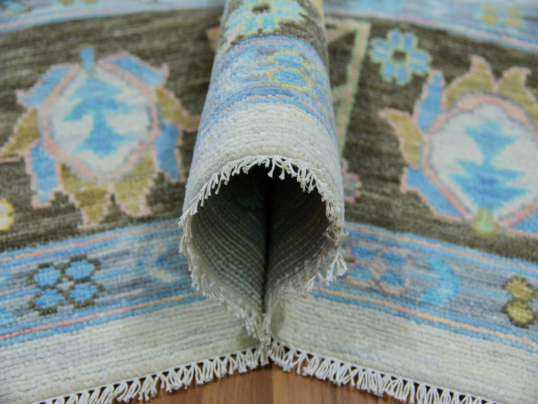 10'2" x 14'1" New Hand Knotted Ivory Wool Rectangle Oriental Rug - MOA10279938