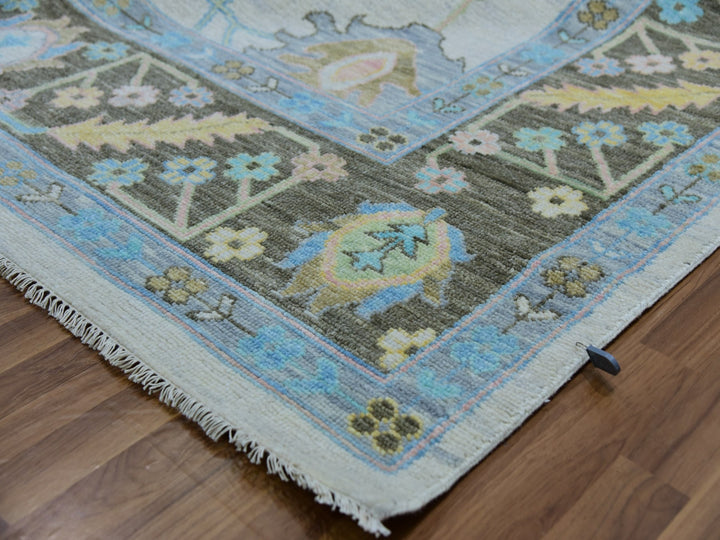 10'2" x 14'1" New Hand Knotted Ivory Wool Rectangle Oriental Rug - MOA10279938