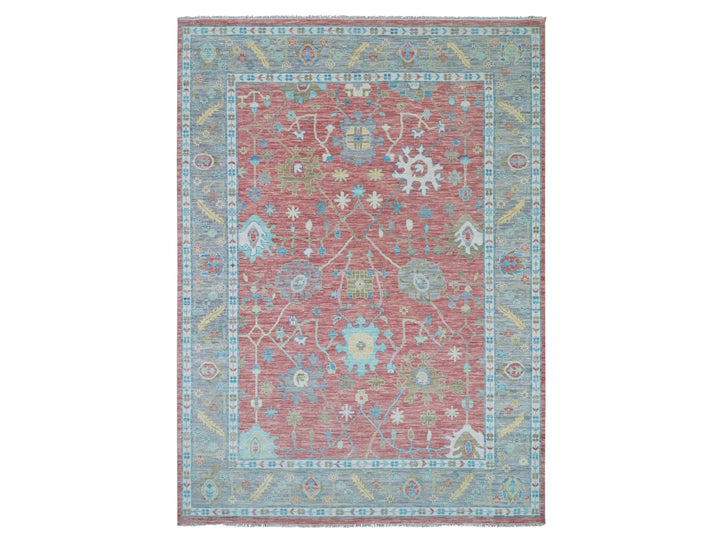 10'1" x 14'0" New Hand Knotted Pink Wool Rectangle Oriental Rug - MOA10279939