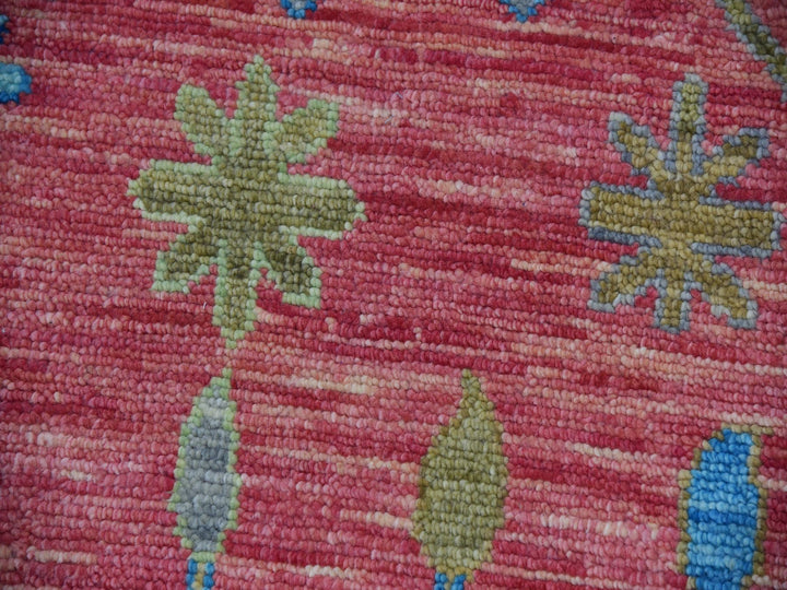 10'1" x 14'0" New Hand Knotted Pink Wool Rectangle Oriental Rug - MOA10279939