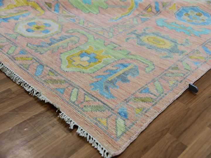10'1" x 13'9" New Hand Knotted Pink Wool Rectangle Oriental Rug - MOA10279941