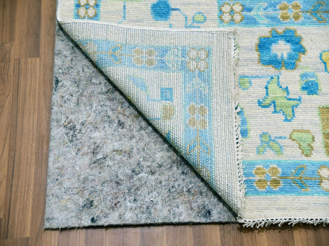 10'2" x 14'0" New Hand Knotted Ivory Wool Rectangle Oriental Rug - MOA10279947