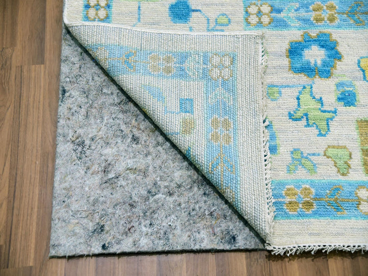 10'2" x 14'0" New Hand Knotted Ivory Wool Rectangle Oriental Rug - MOA10279947