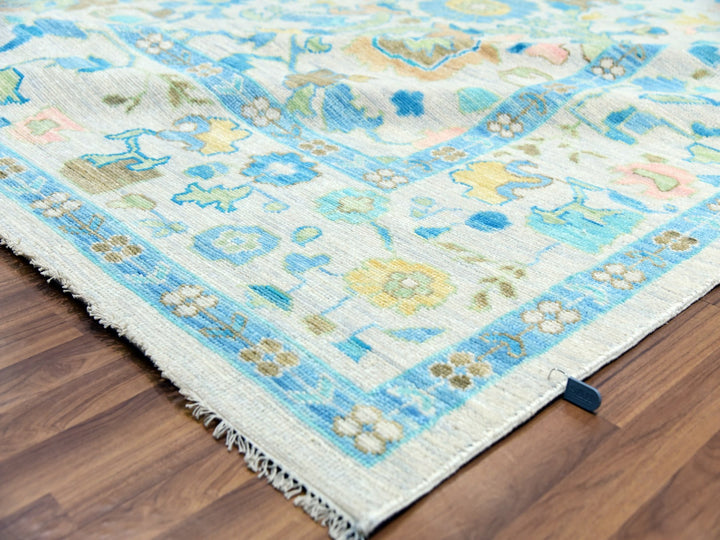 10'2" x 14'0" New Hand Knotted Ivory Wool Rectangle Oriental Rug - MOA10279947