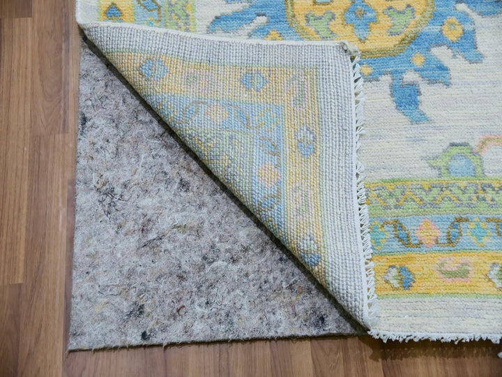 10'1" x 14'0" New Hand Knotted Ivory Wool Rectangle Oriental Rug - MOA10279949