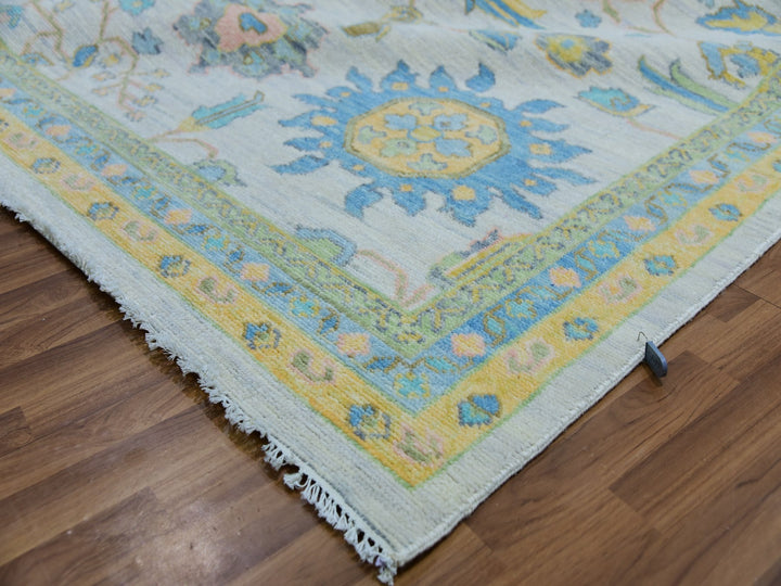 10'1" x 14'0" New Hand Knotted Ivory Wool Rectangle Oriental Rug - MOA10279949