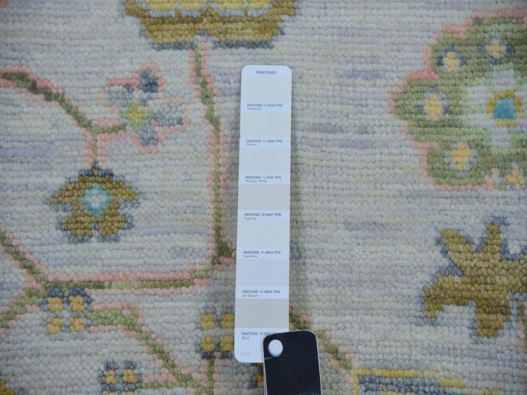 10'1" x 14'0" New Hand Knotted Ivory Wool Rectangle Oriental Rug - MOA10279949