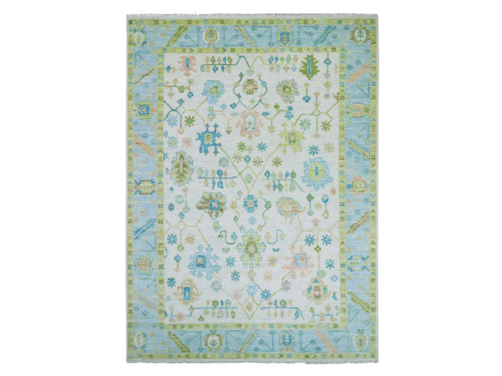 10'1" x 14'0" New Hand Knotted Ivory Wool Rectangle Oriental Rug - MOA10279950
