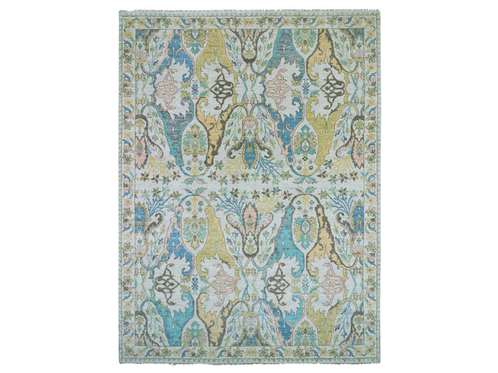 10'4" x 14'0" New Hand Knotted Ivory Wool Rectangle Oriental Rug - MOA10279951