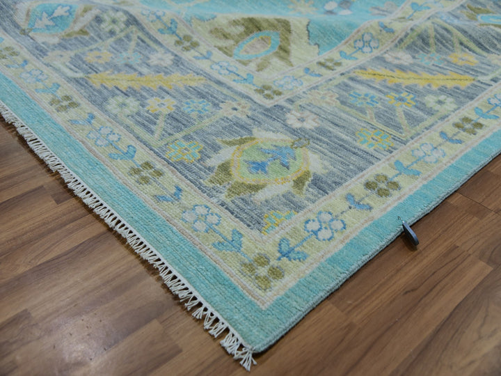 10'1" x 13'10" New Hand Knotted Blue Wool Rectangle Oriental Rug - MOA10279953