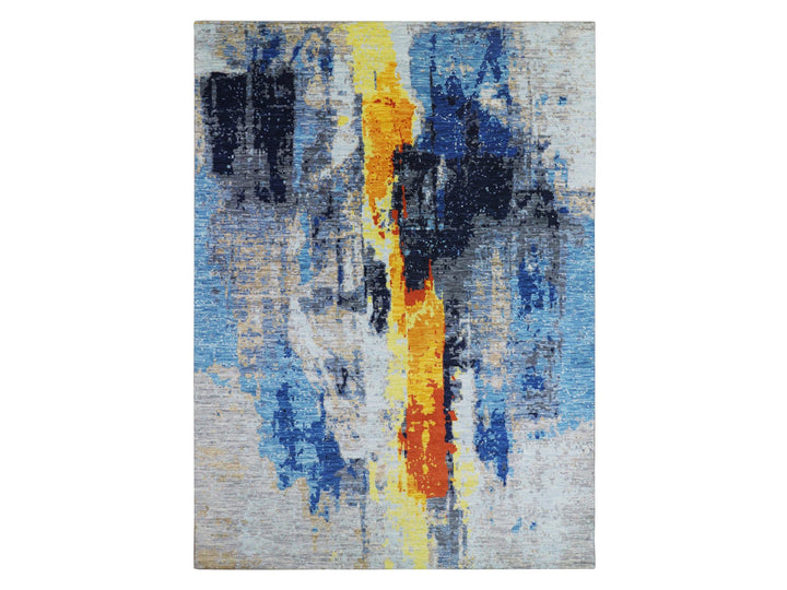 10'0" x 13'9" New Hand Knotted Grey Wool Rectangle Oriental Rug - MOA10279963