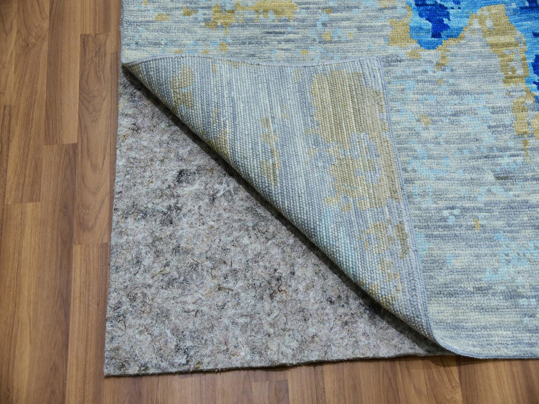 10'0" x 13'9" New Hand Knotted Grey Wool Rectangle Oriental Rug - MOA10279963