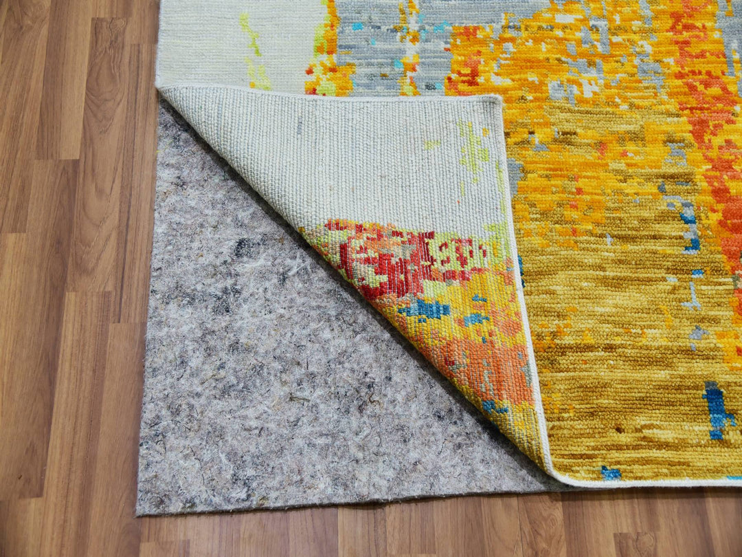 10'3" x 14'0" New Hand Knotted Ivory Wool Rectangle Oriental Rug - MOA10279964